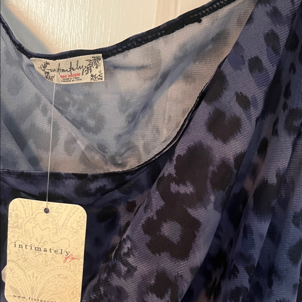 Free people suddenly fine floral slip maxi dress navy animal print - NWT - Picture 6 of 8
